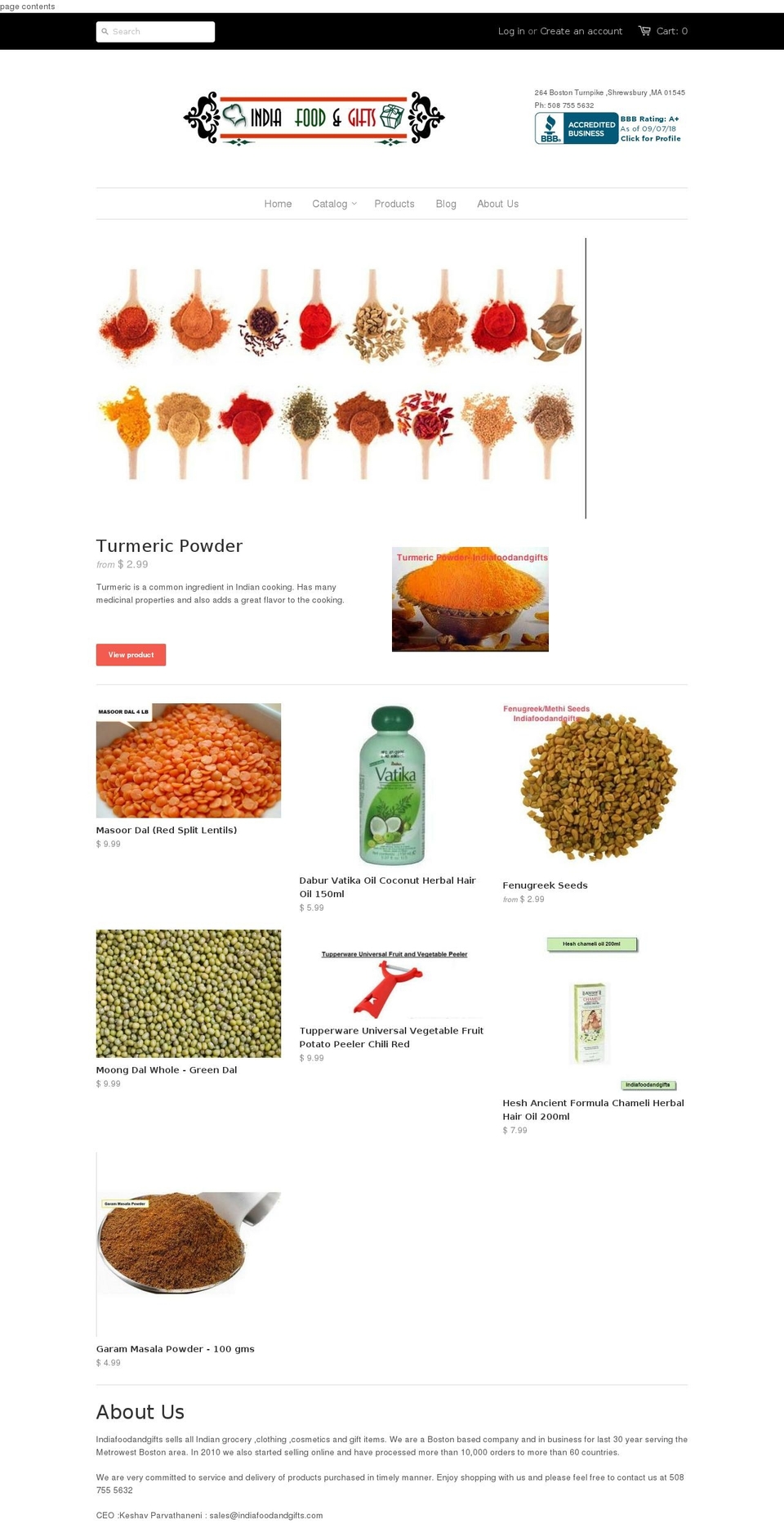 indiafoodngifts.com — Shopify storefront screenshot