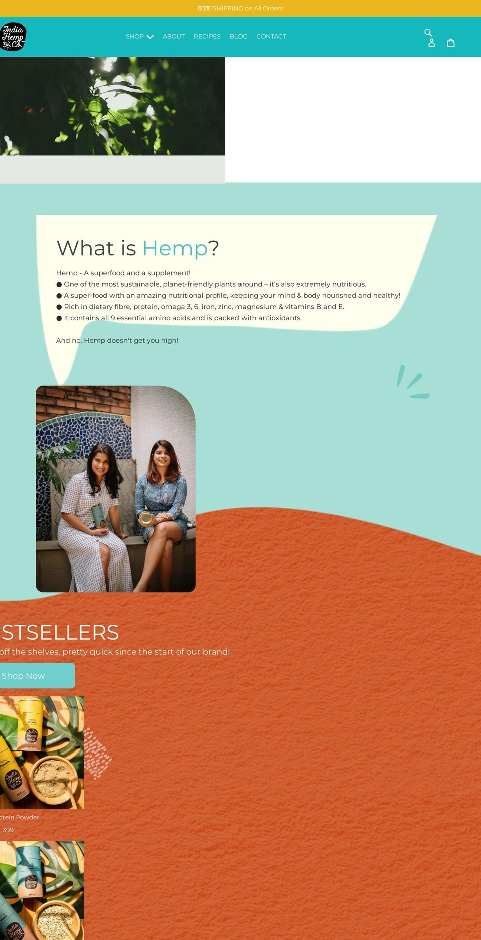 indiahempandco.com shopify website screenshot