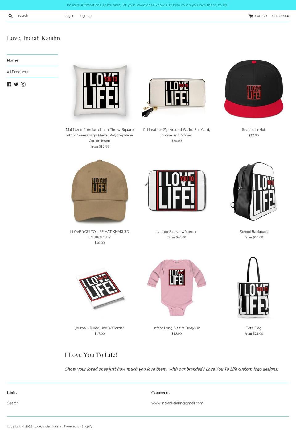 indiahkaiahn.com — Shopify storefront screenshot