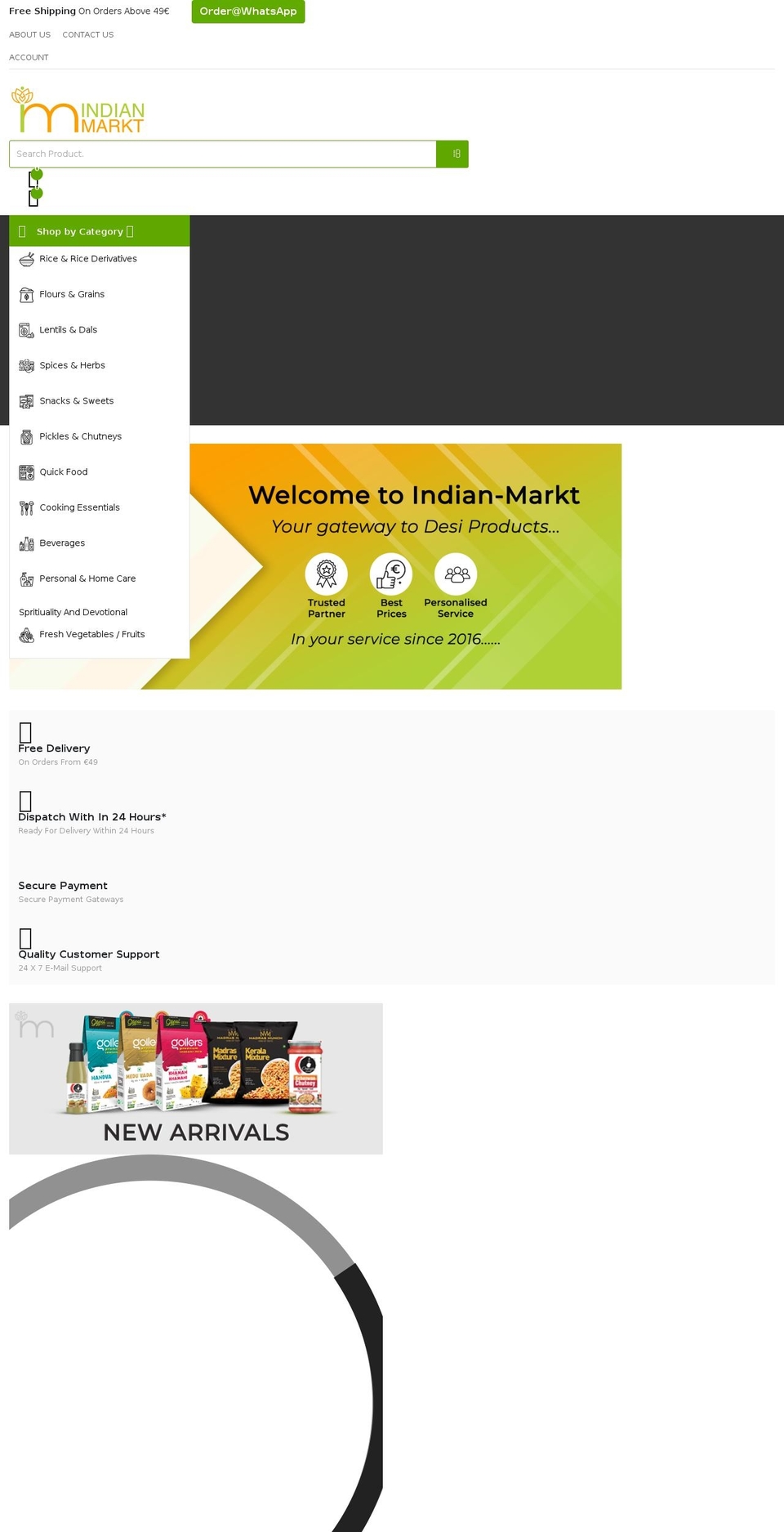 Vegist- Shopify theme site example indian-markt.com