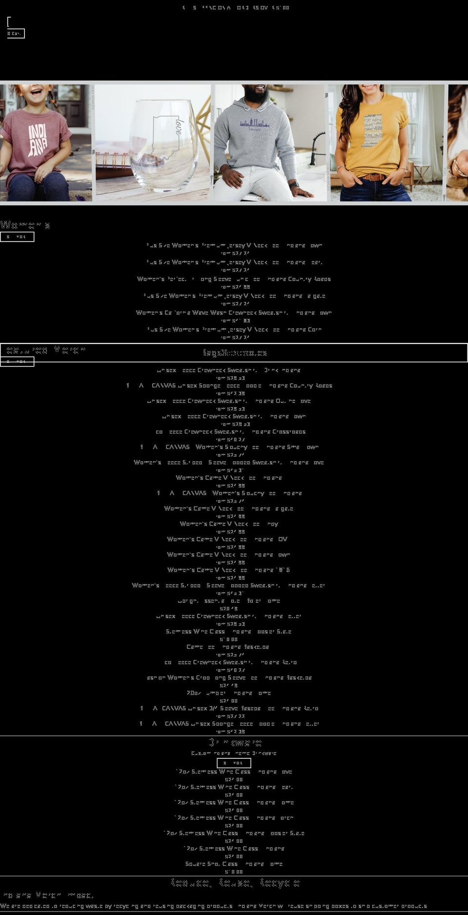 indianamerch.com shopify website screenshot