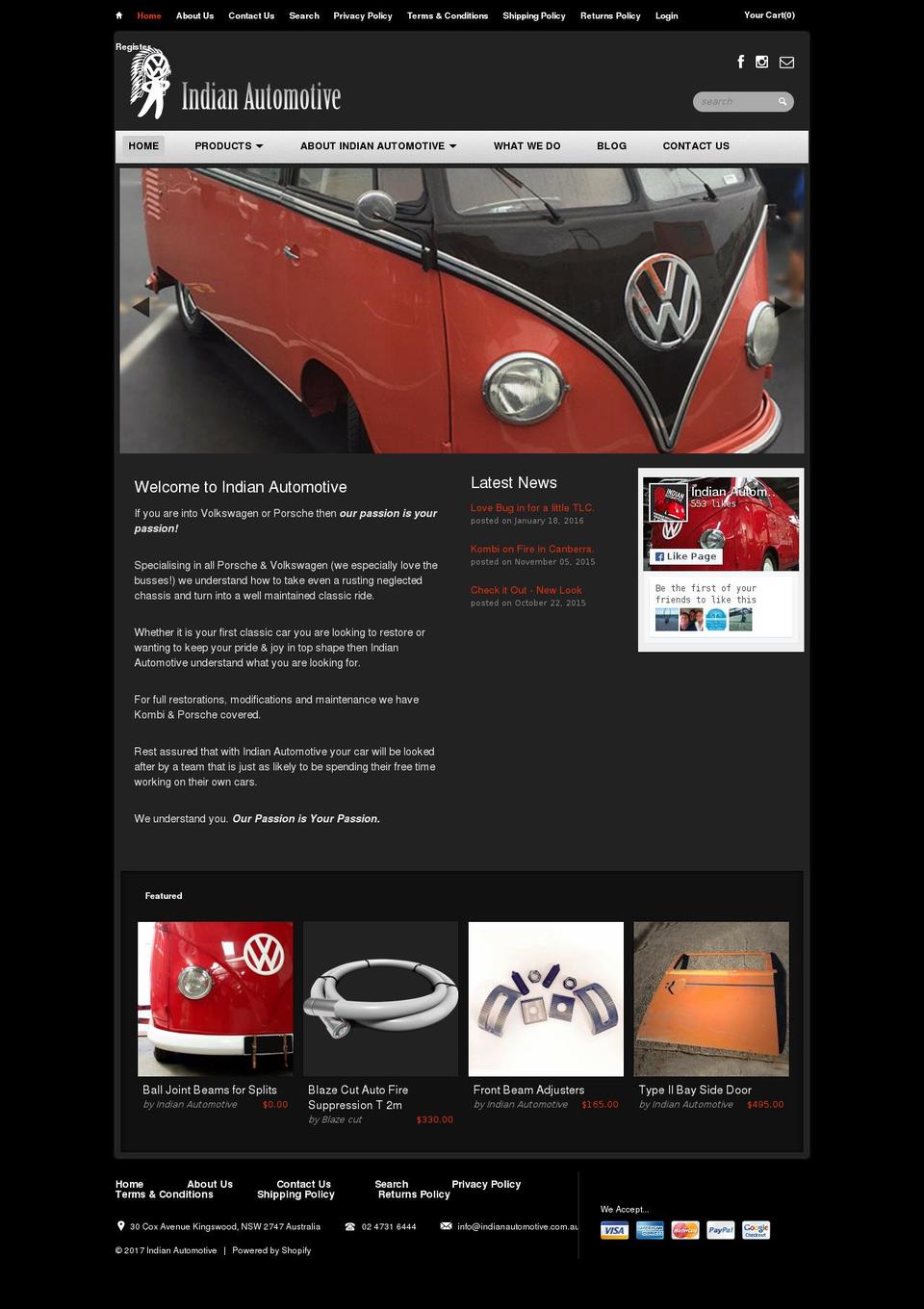 indianautomotive.com.au shopify website screenshot