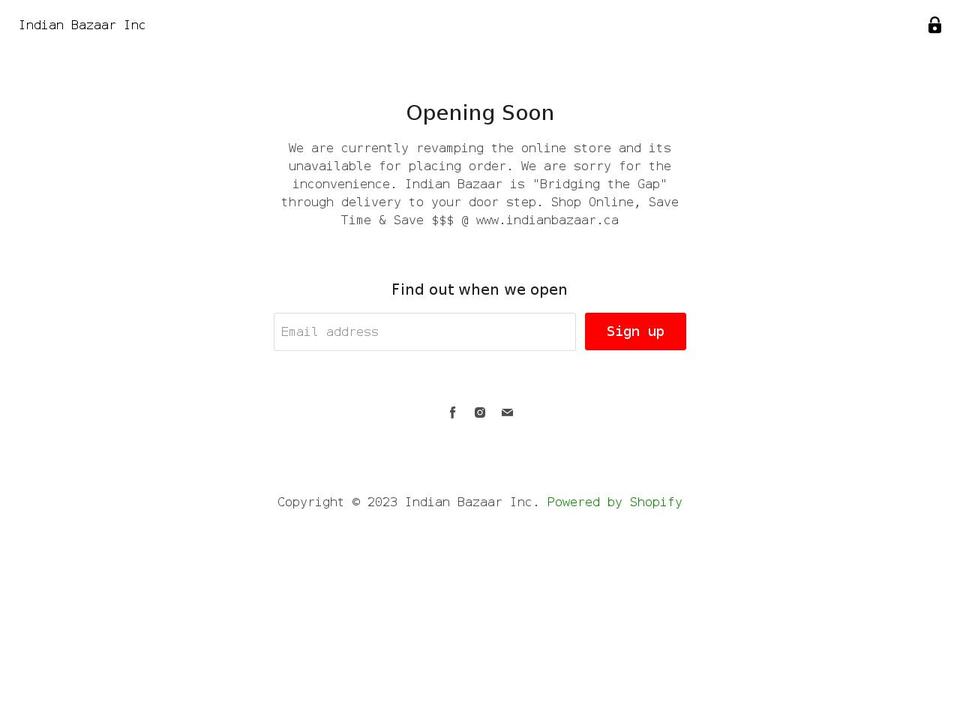 indianbazaar.ca shopify website screenshot
