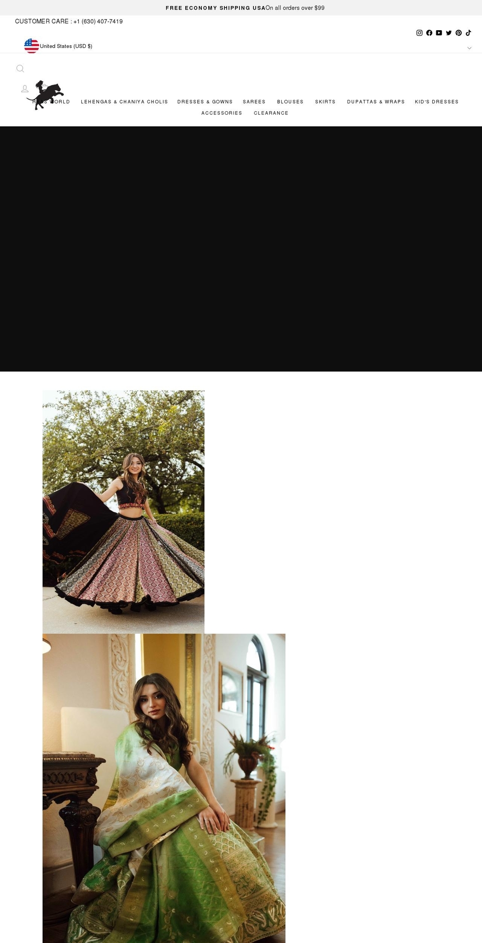 indianclothesonlineusa.com — Shopify storefront screenshot