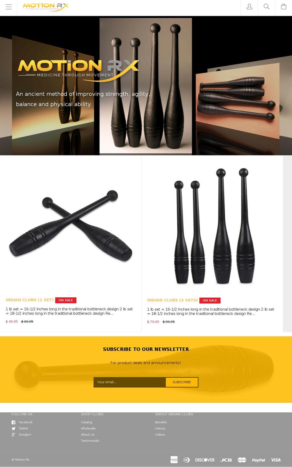 indianclubexercises.com shopify website screenshot
