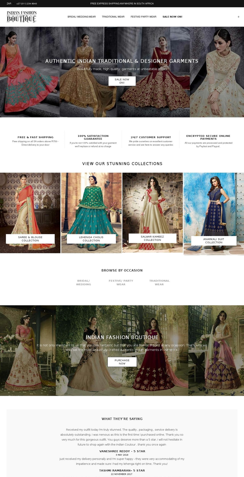 belle-demo-full-width Shopify theme site example indianfashionboutique.com