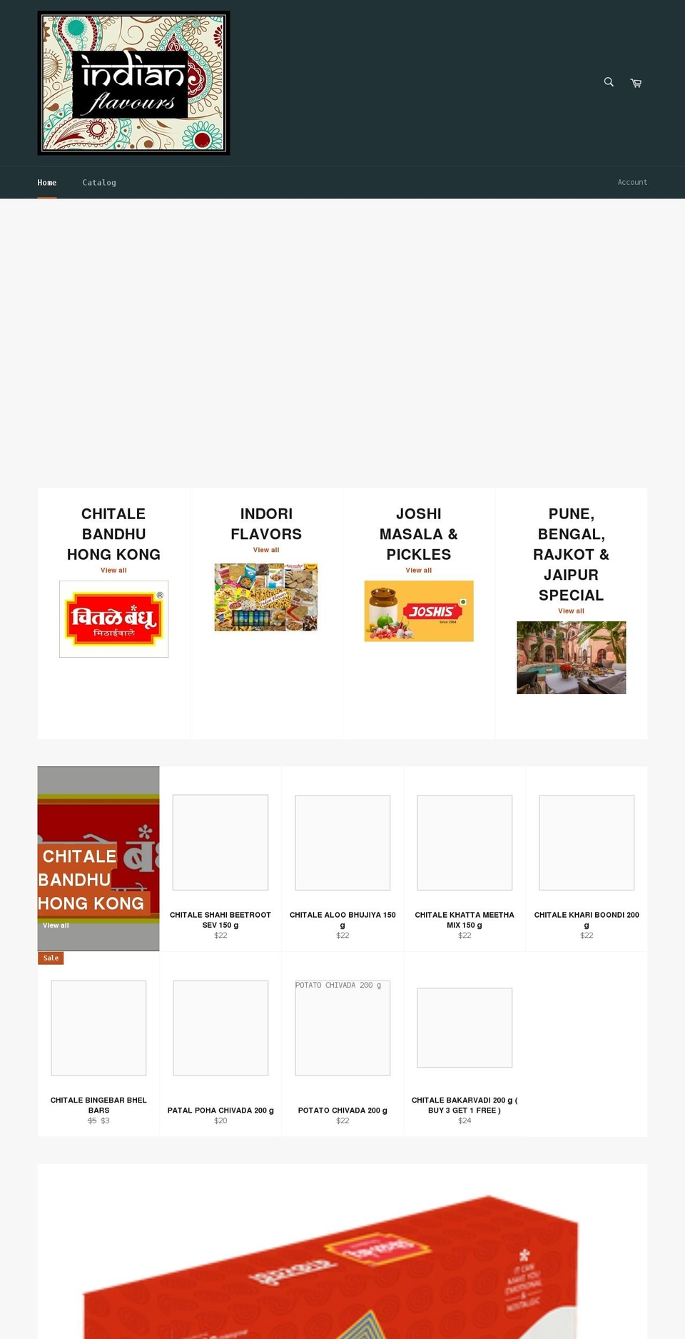 indianflavors.shop shopify website screenshot