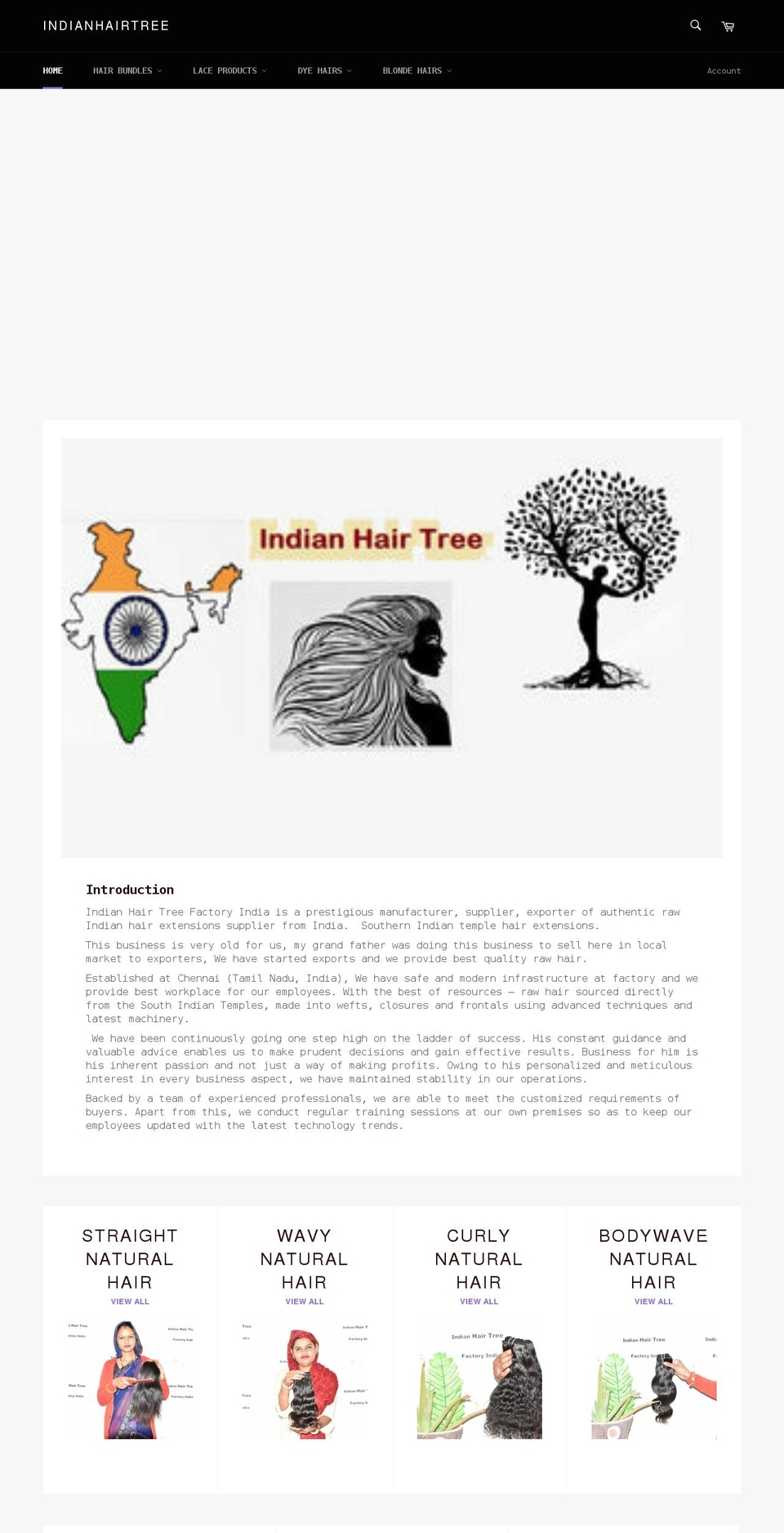 indianhairtree.com shopify website screenshot