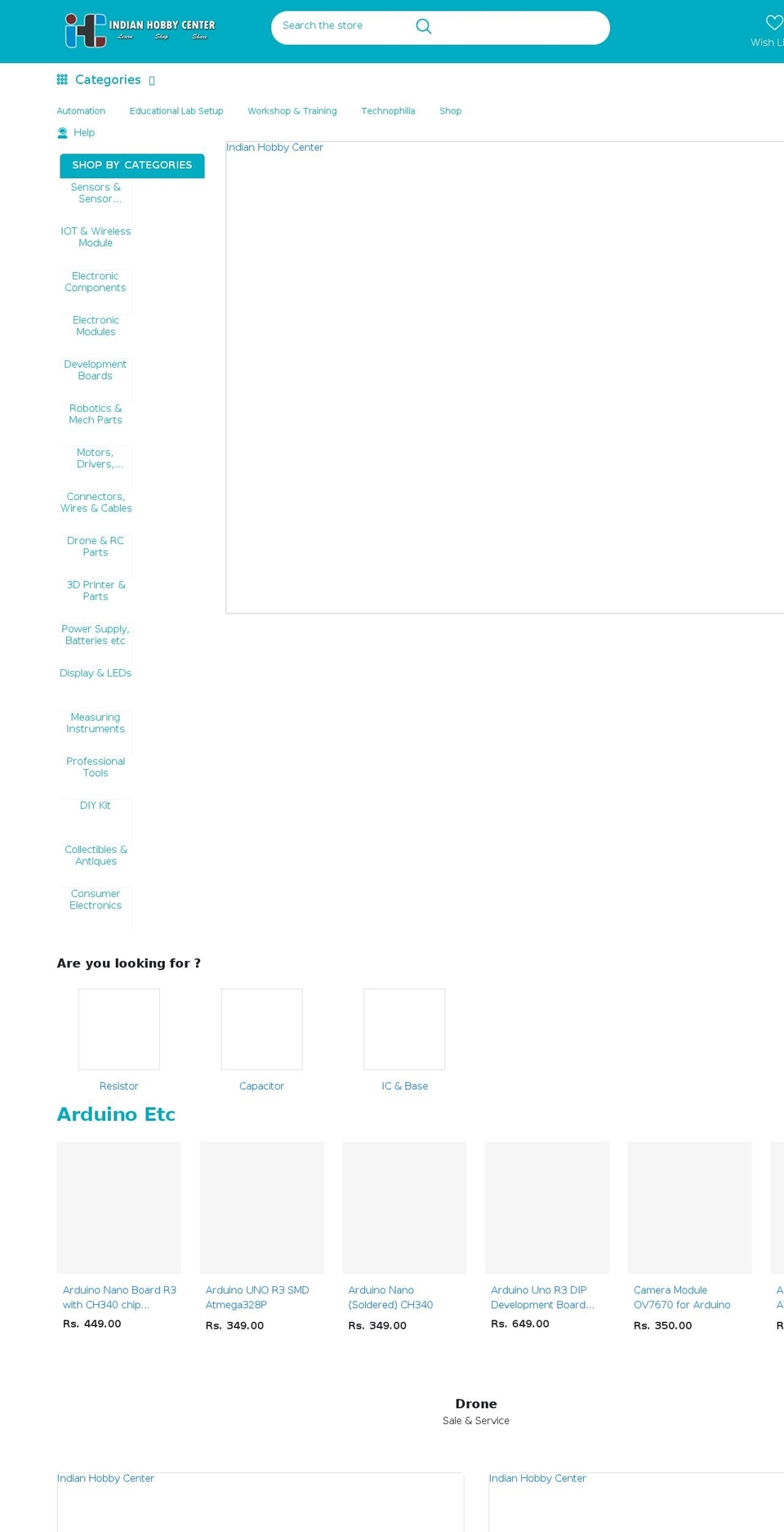 indianhobbycenter.com shopify website screenshot