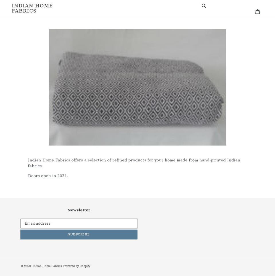 indianhomefabrics.com shopify website screenshot