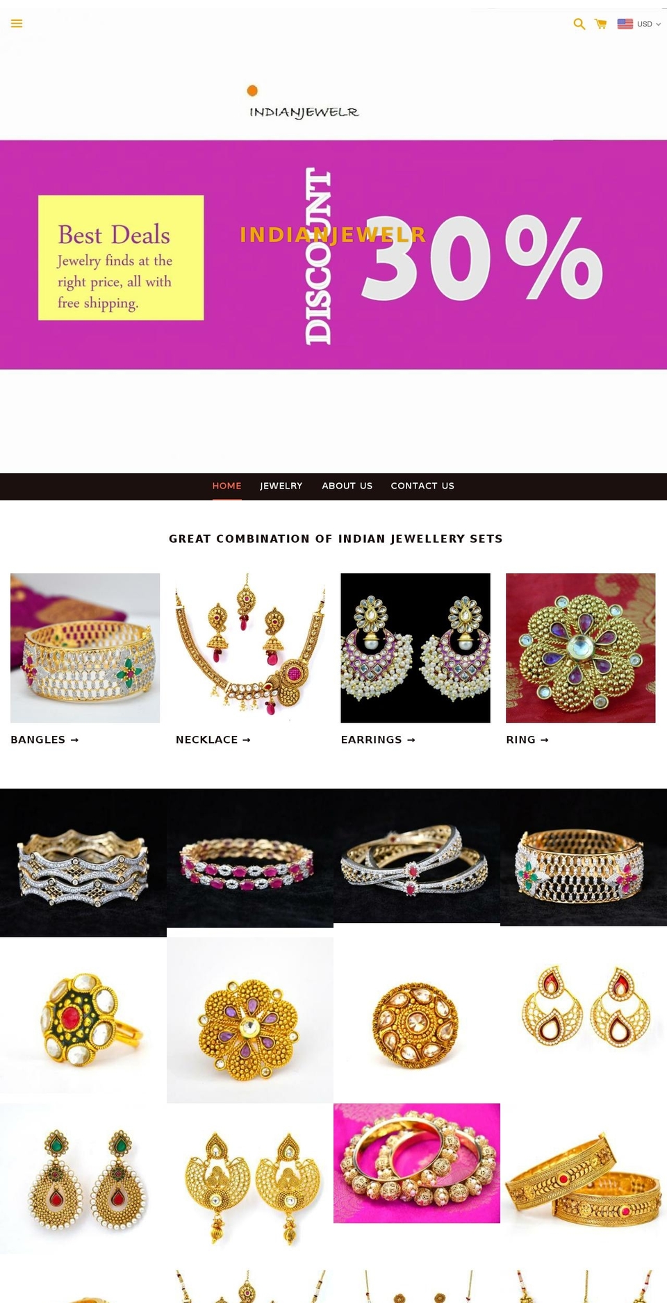 indianjewelr.com — Shopify storefront screenshot