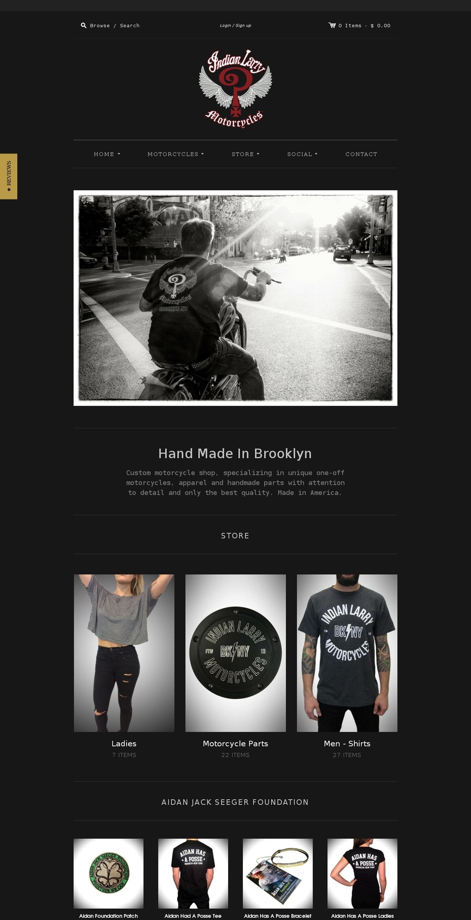 Pacific Shopify theme site example indianlarry.com