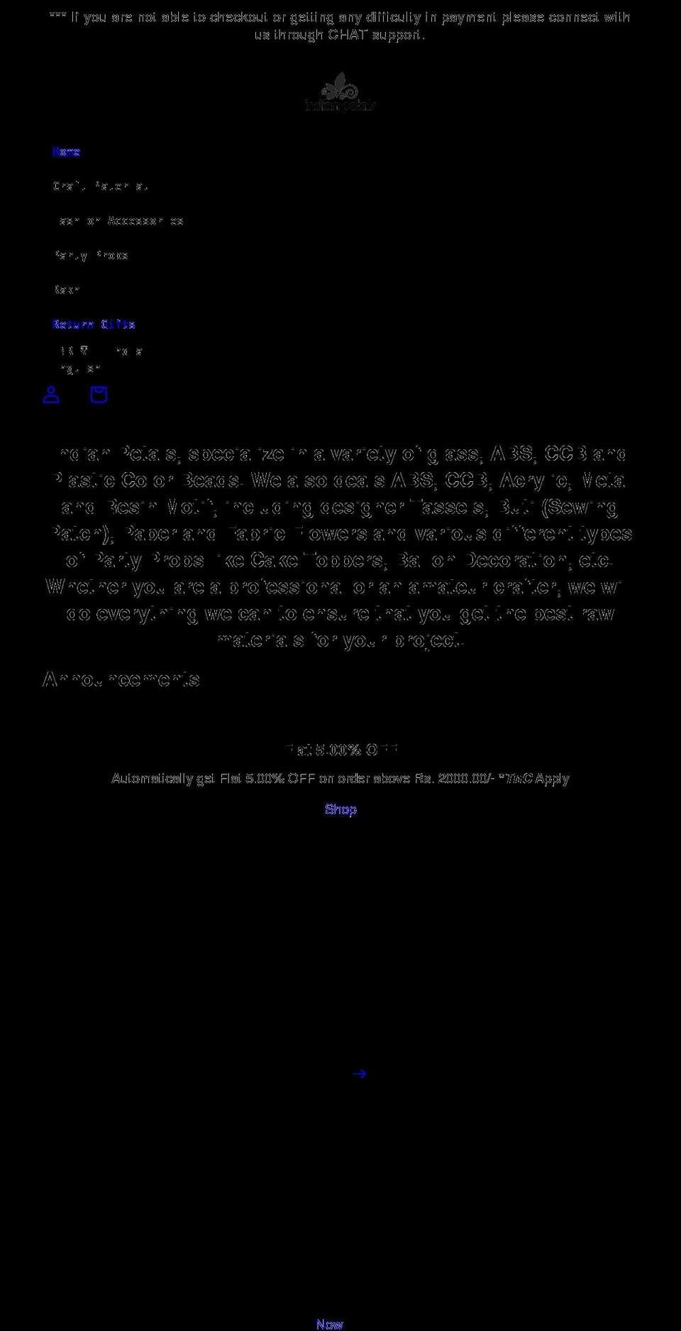 indianpetals.com shopify website screenshot