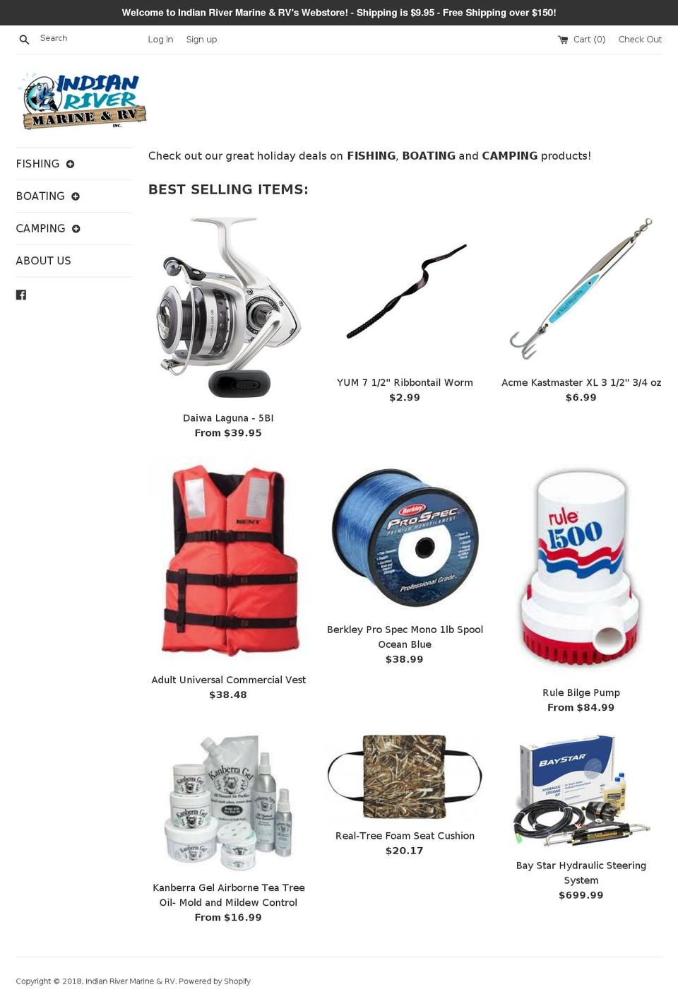 indianrivermrv.com — Shopify storefront screenshot