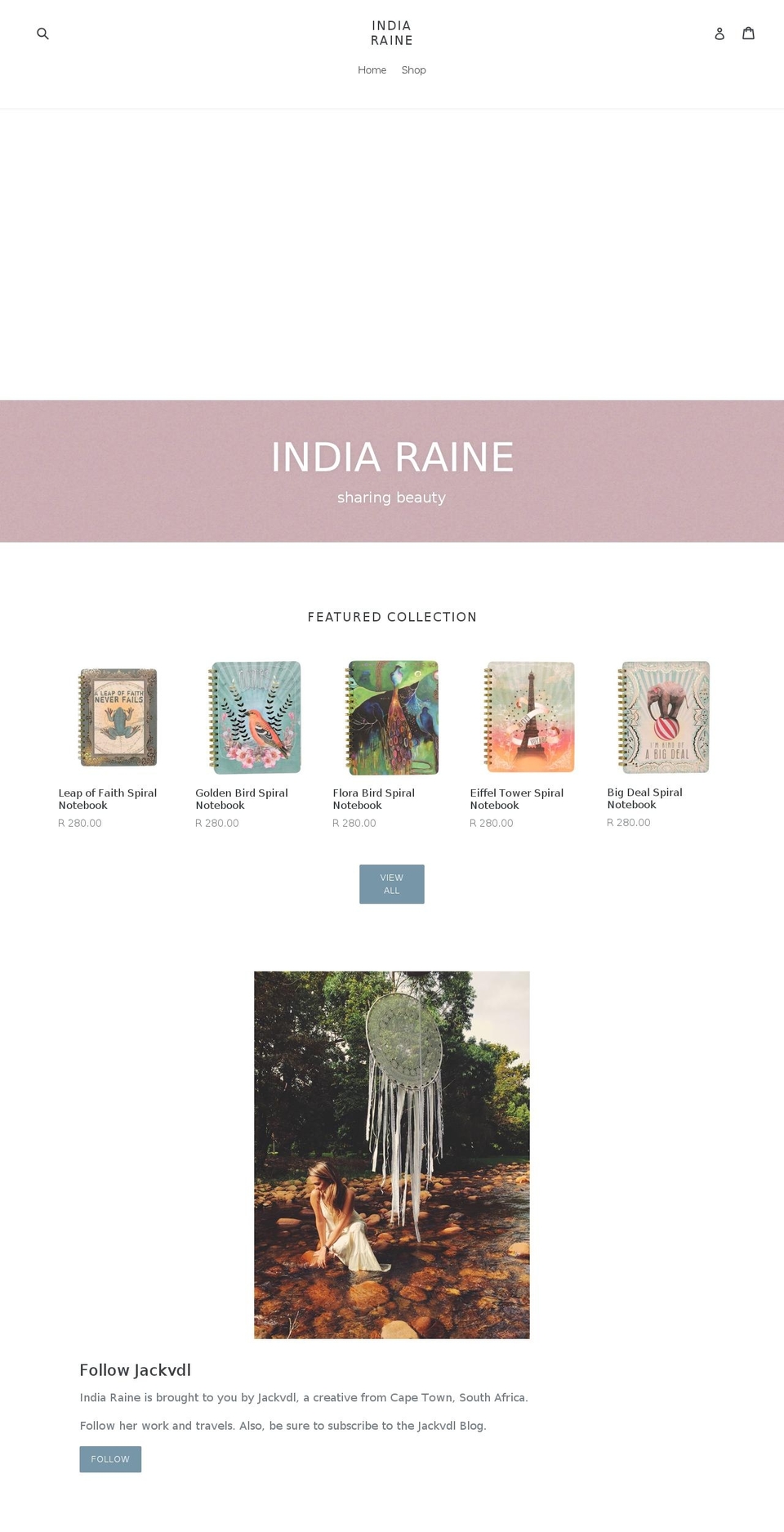 indiaraine.com — Shopify storefront screenshot