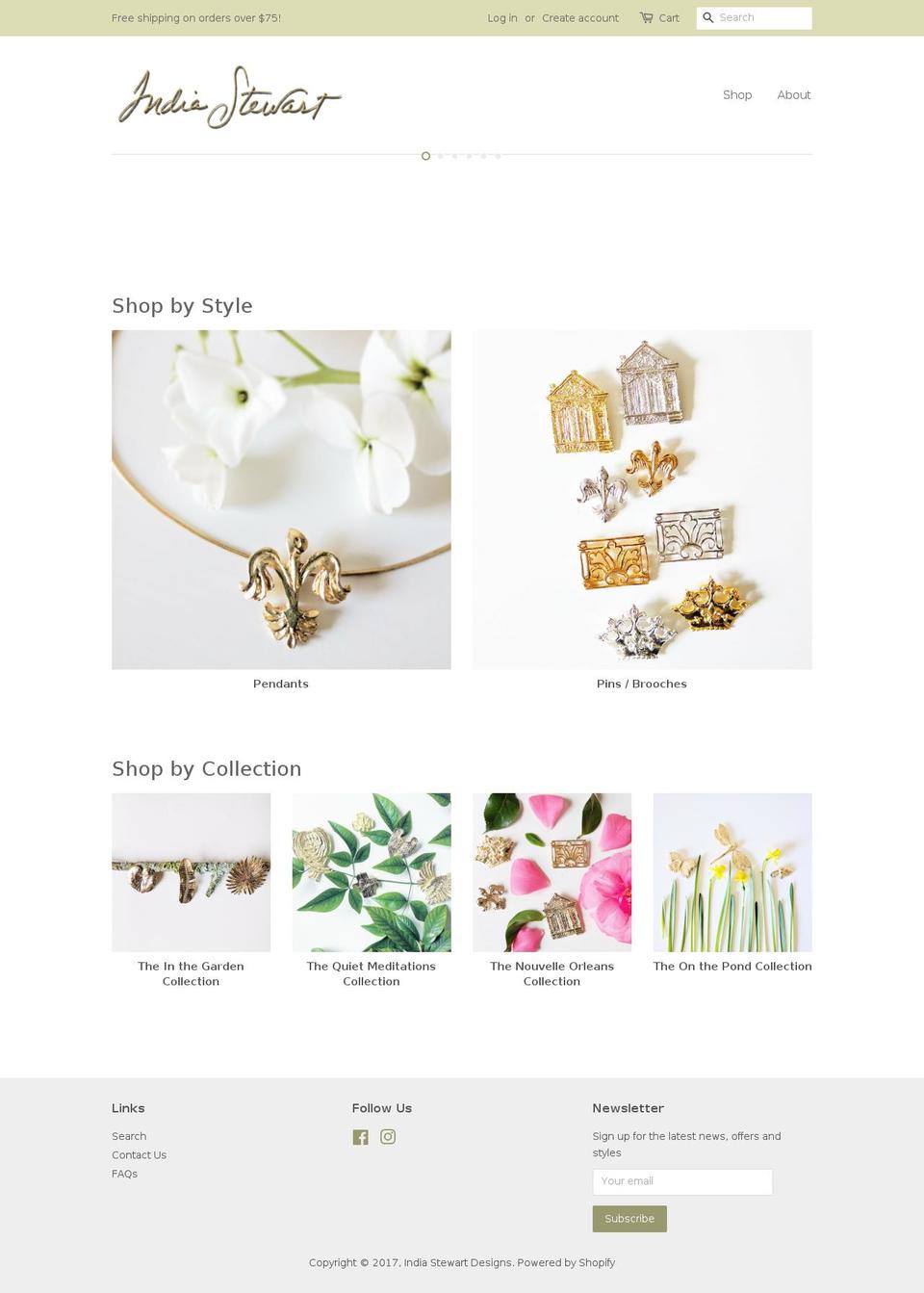 indiastewart.com shopify website screenshot