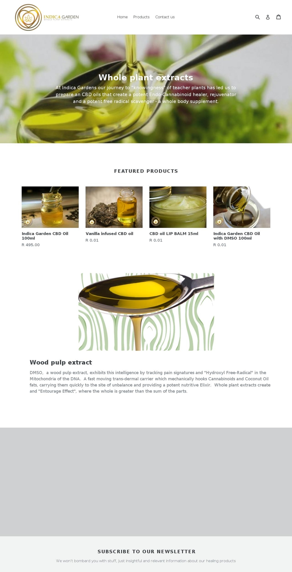 indicagarden.com — Shopify storefront screenshot