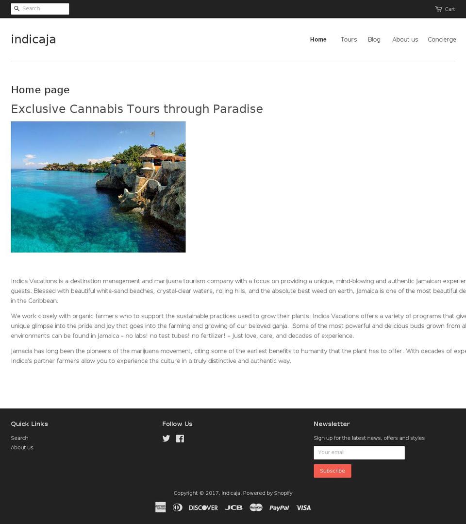 indicaja.com shopify website screenshot