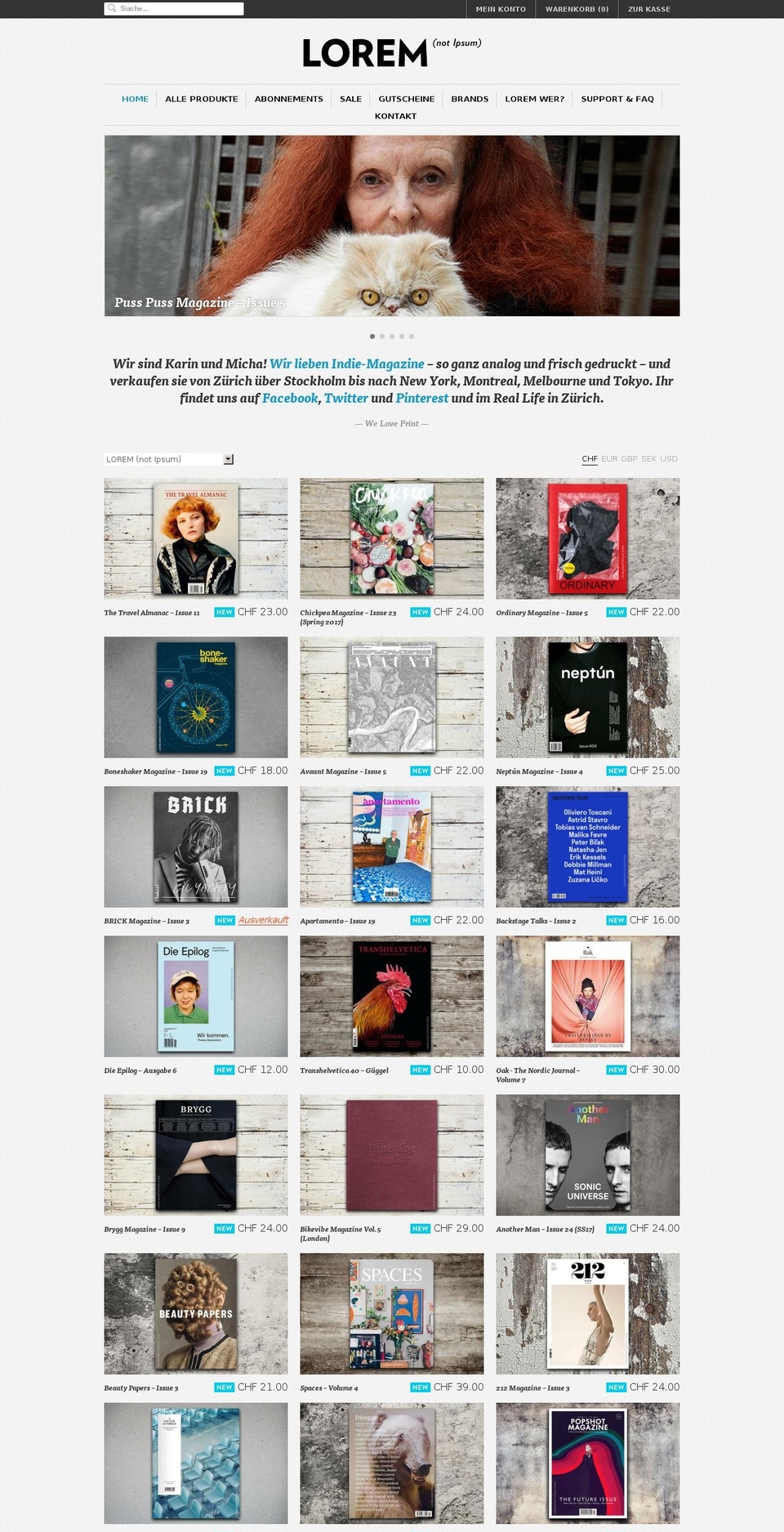 indie-magazines.com shopify website screenshot