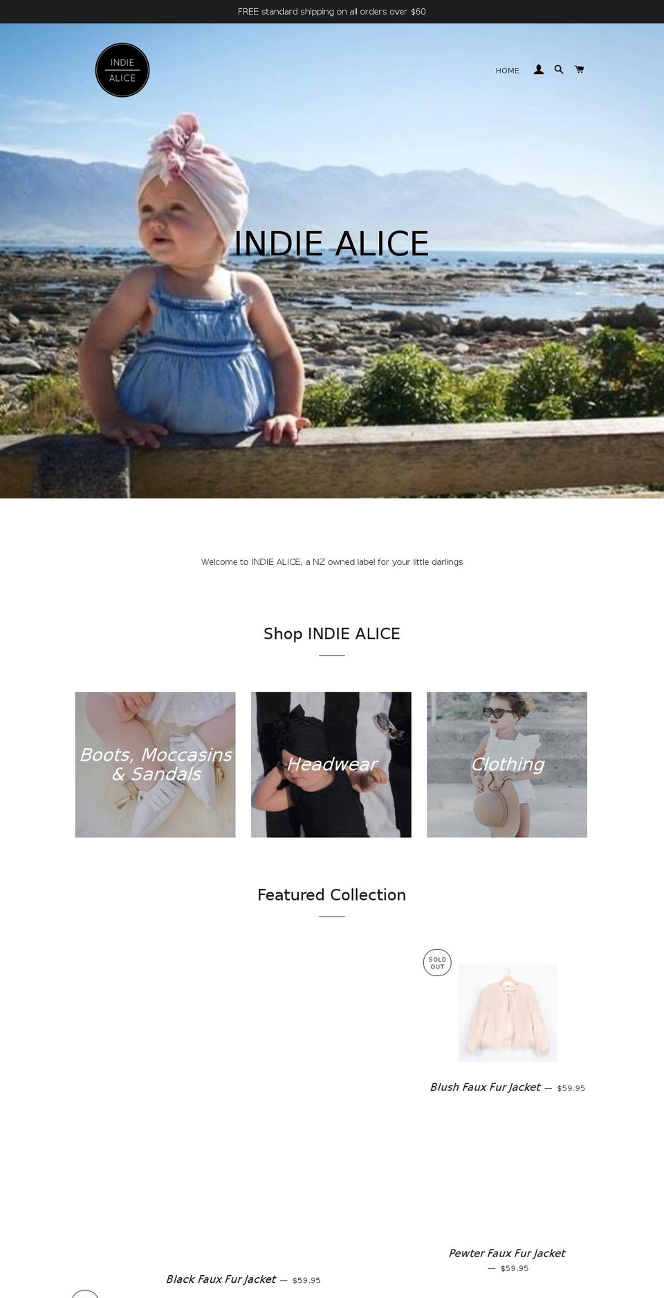 indiealice.com — Shopify storefront screenshot