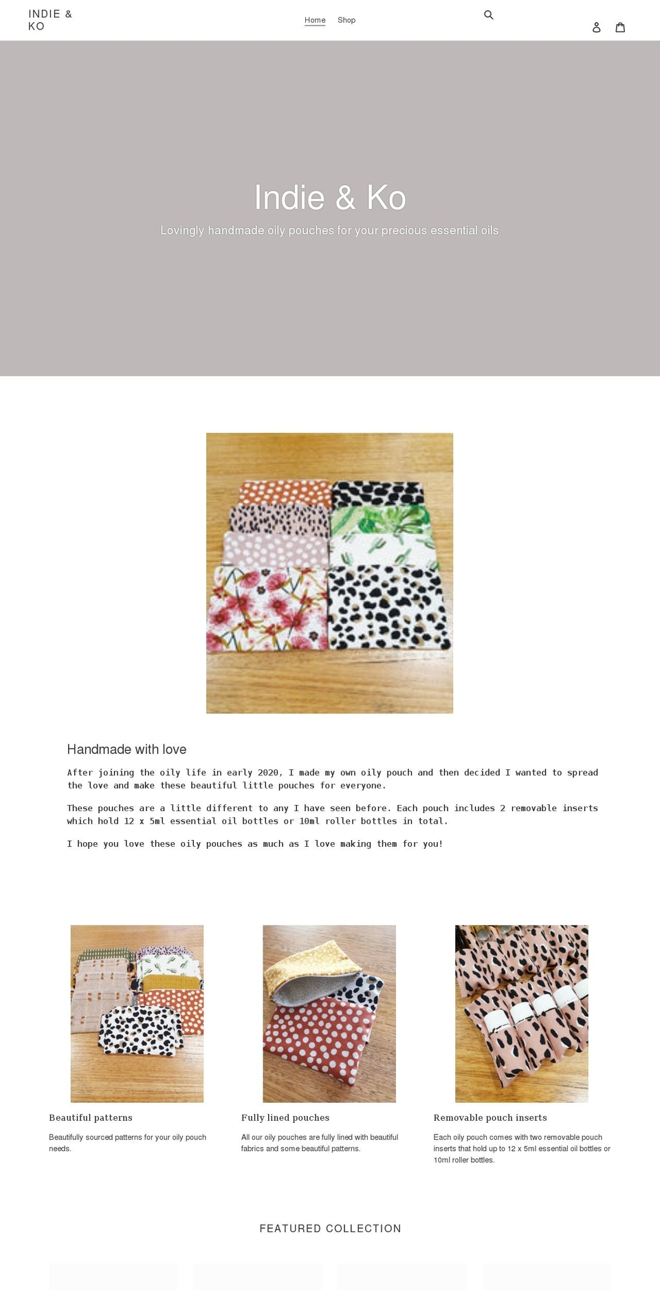 indieandko.com shopify website screenshot