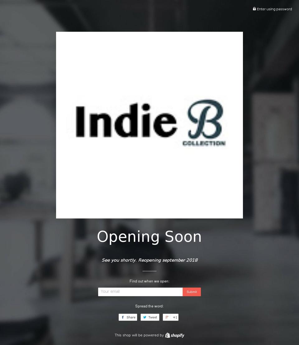 indiebcollection.com — Shopify storefront screenshot