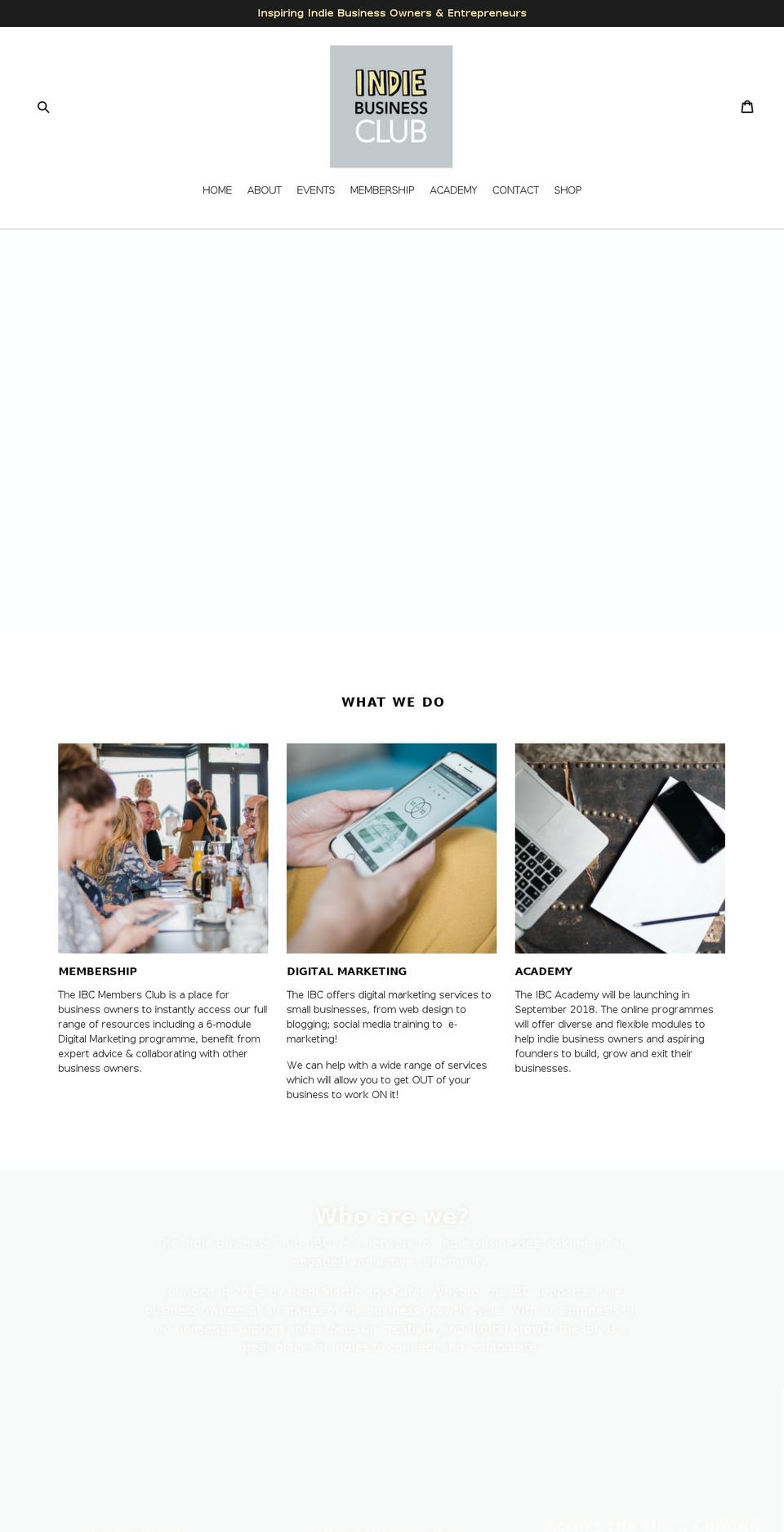 indiebizclub.com — Shopify storefront screenshot