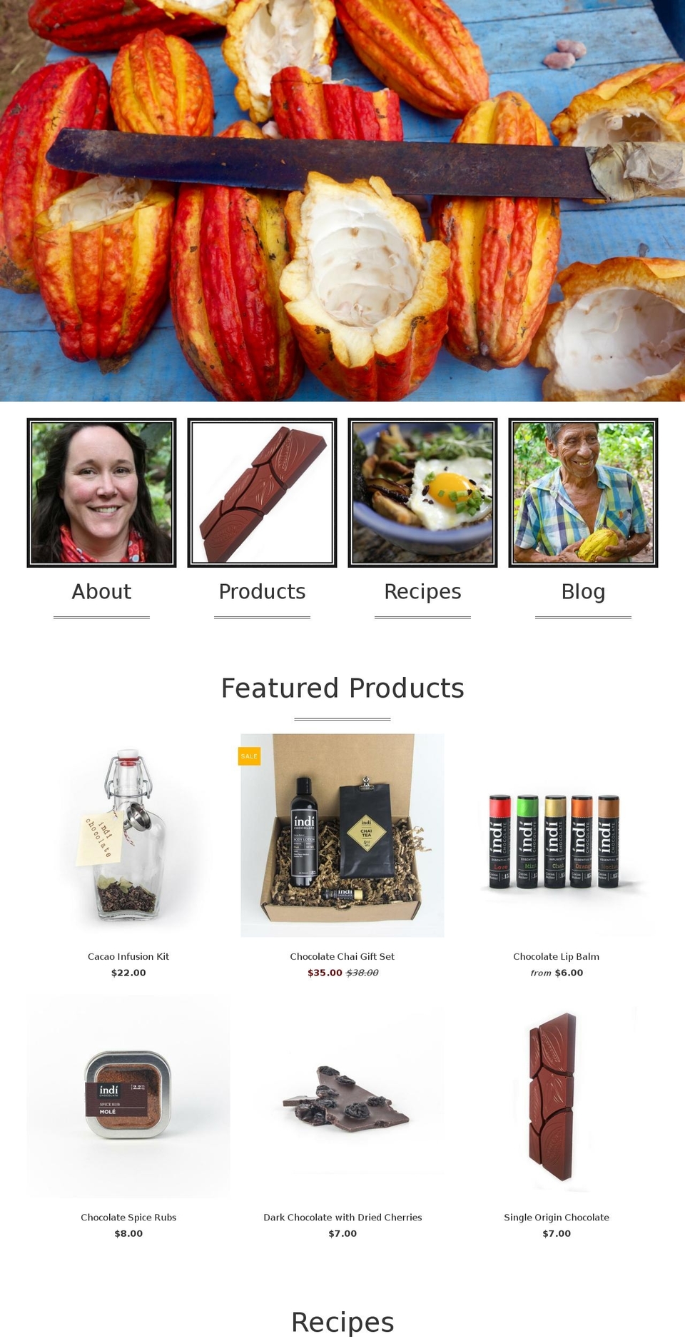 indiechocolate.com shopify website screenshot