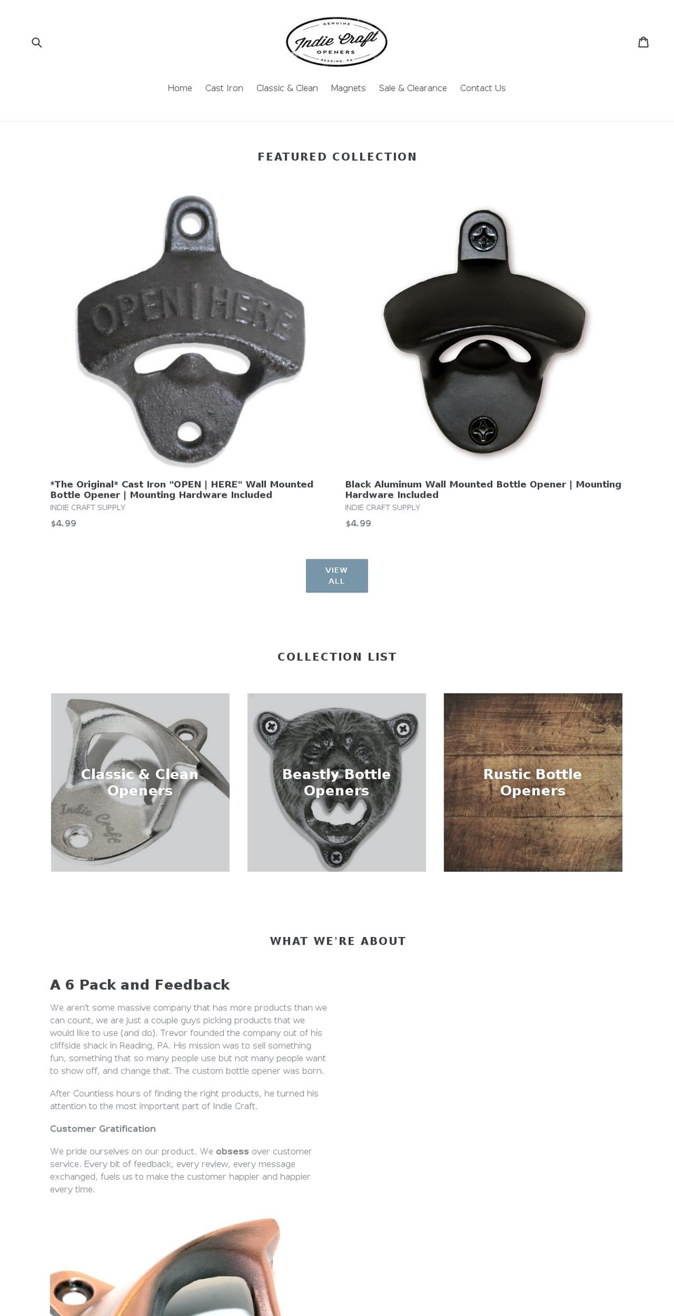 indiecraftsupply.com shopify website screenshot