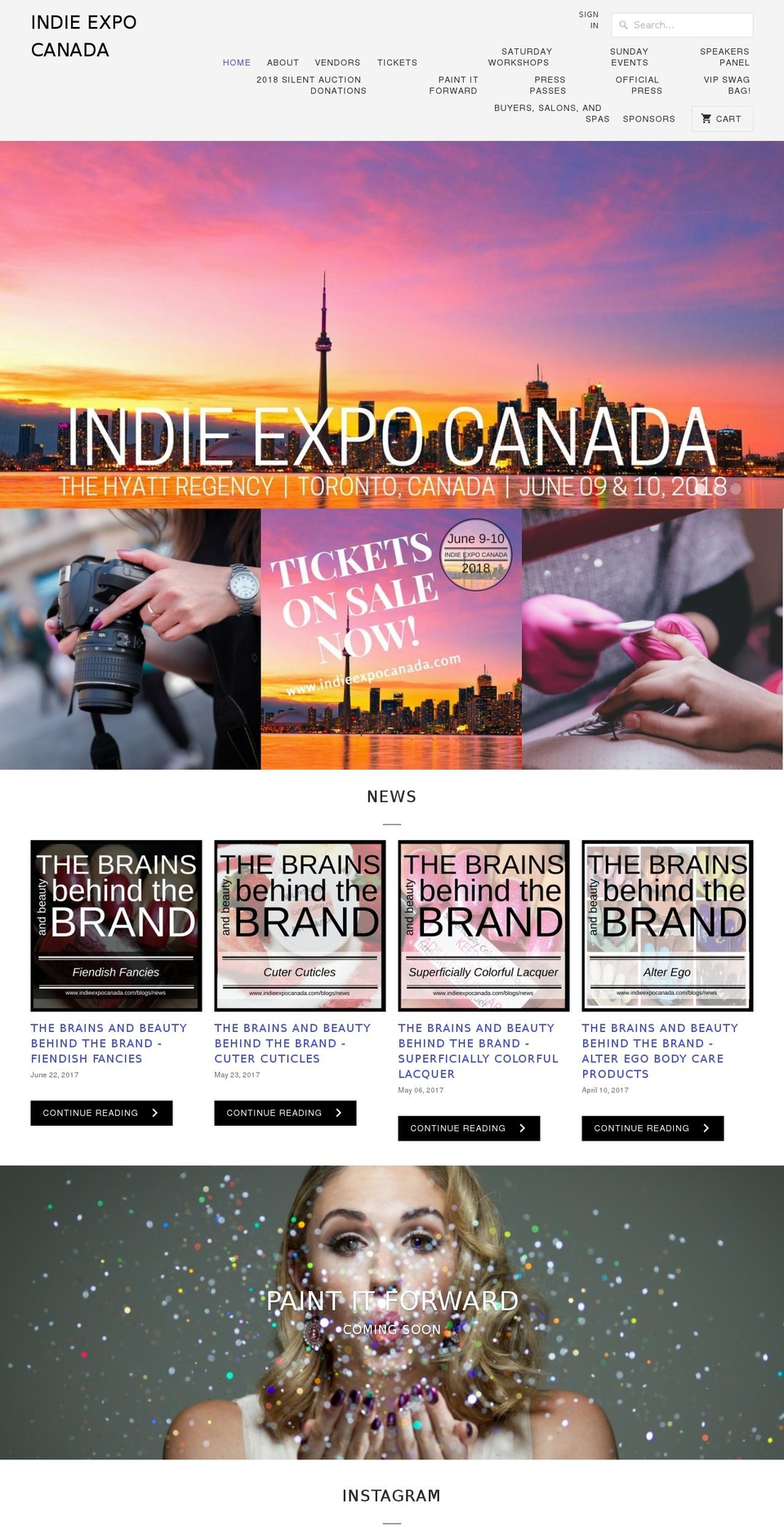 indieexpocanada.com shopify website screenshot