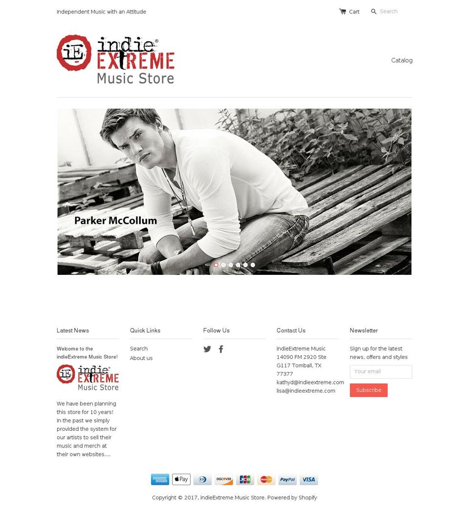 indieextrememusic.com shopify website screenshot