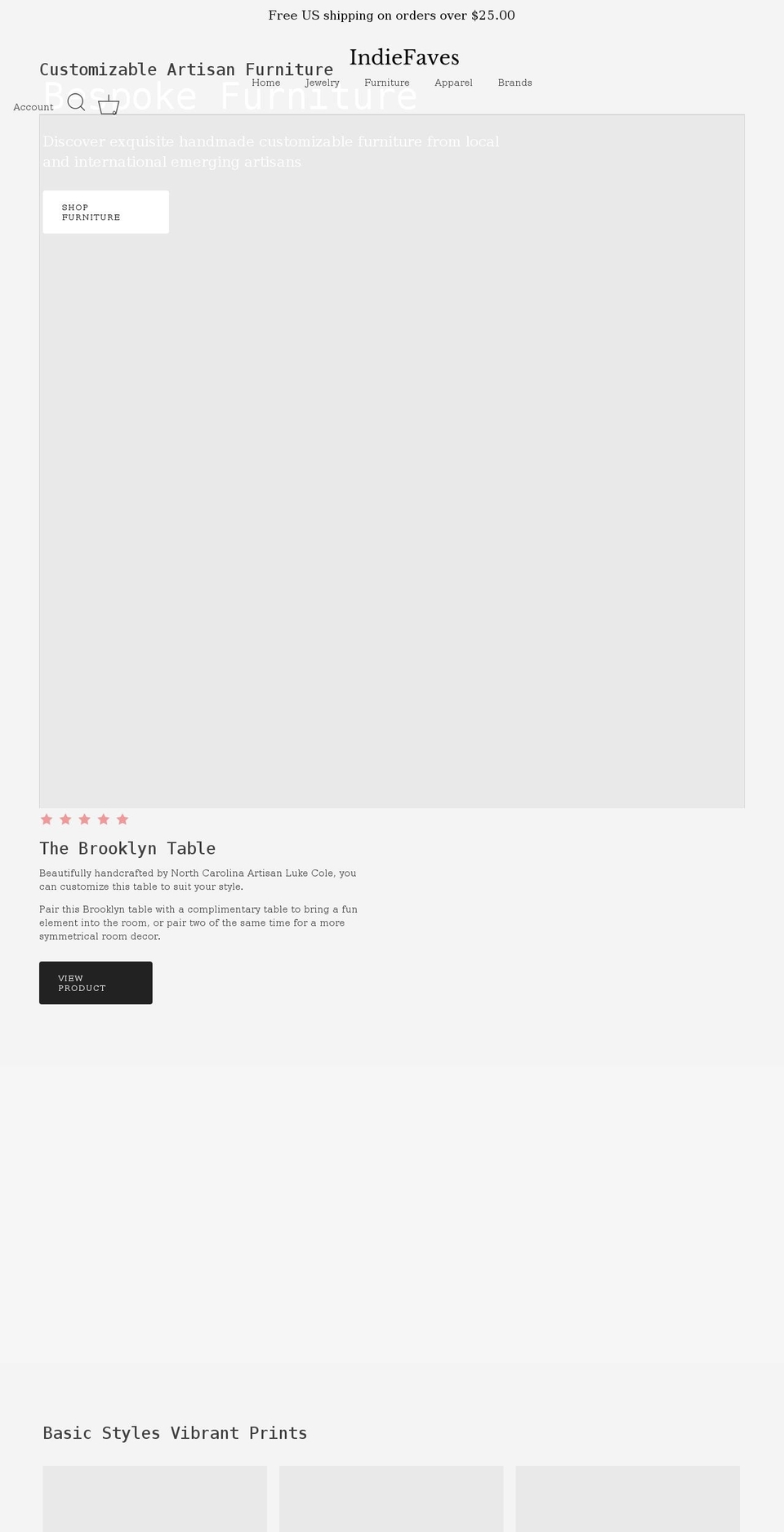 indiefaves.com shopify website screenshot