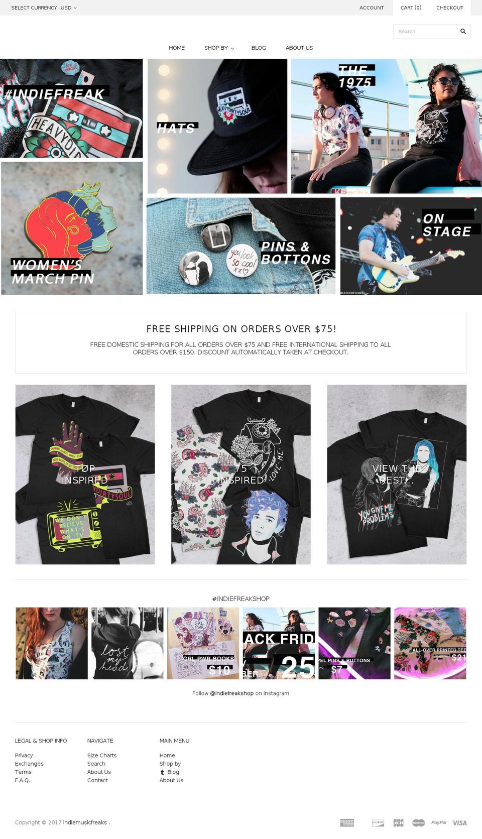 April 2016 Theme Shopify theme site example indiefreakshop.com