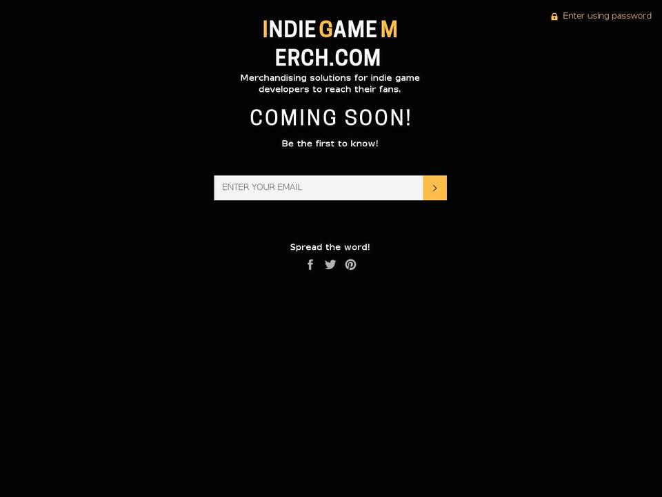 indiegamemerch.com shopify website screenshot