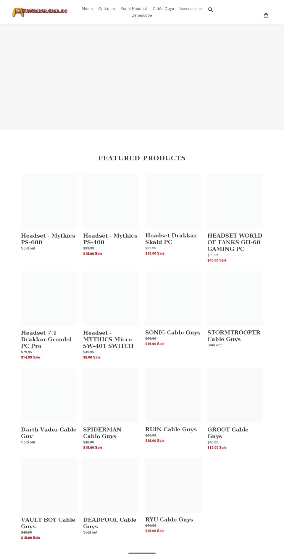 indiegamer.com.au shopify website screenshot