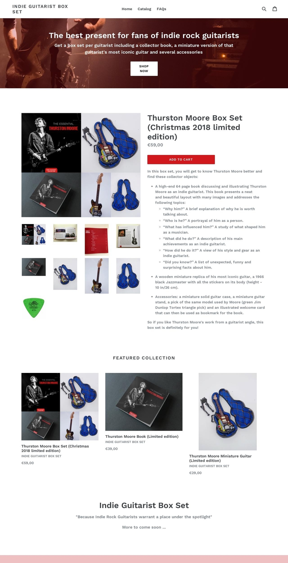 indieguitaristboxset.com — Shopify storefront screenshot