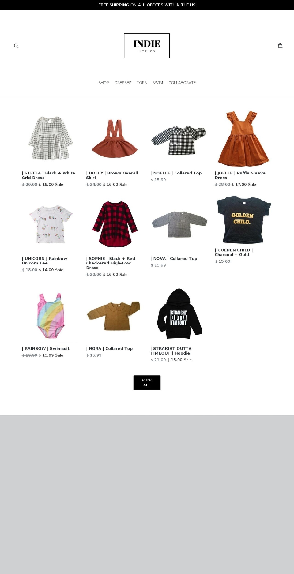 indielittles.com — Shopify storefront screenshot