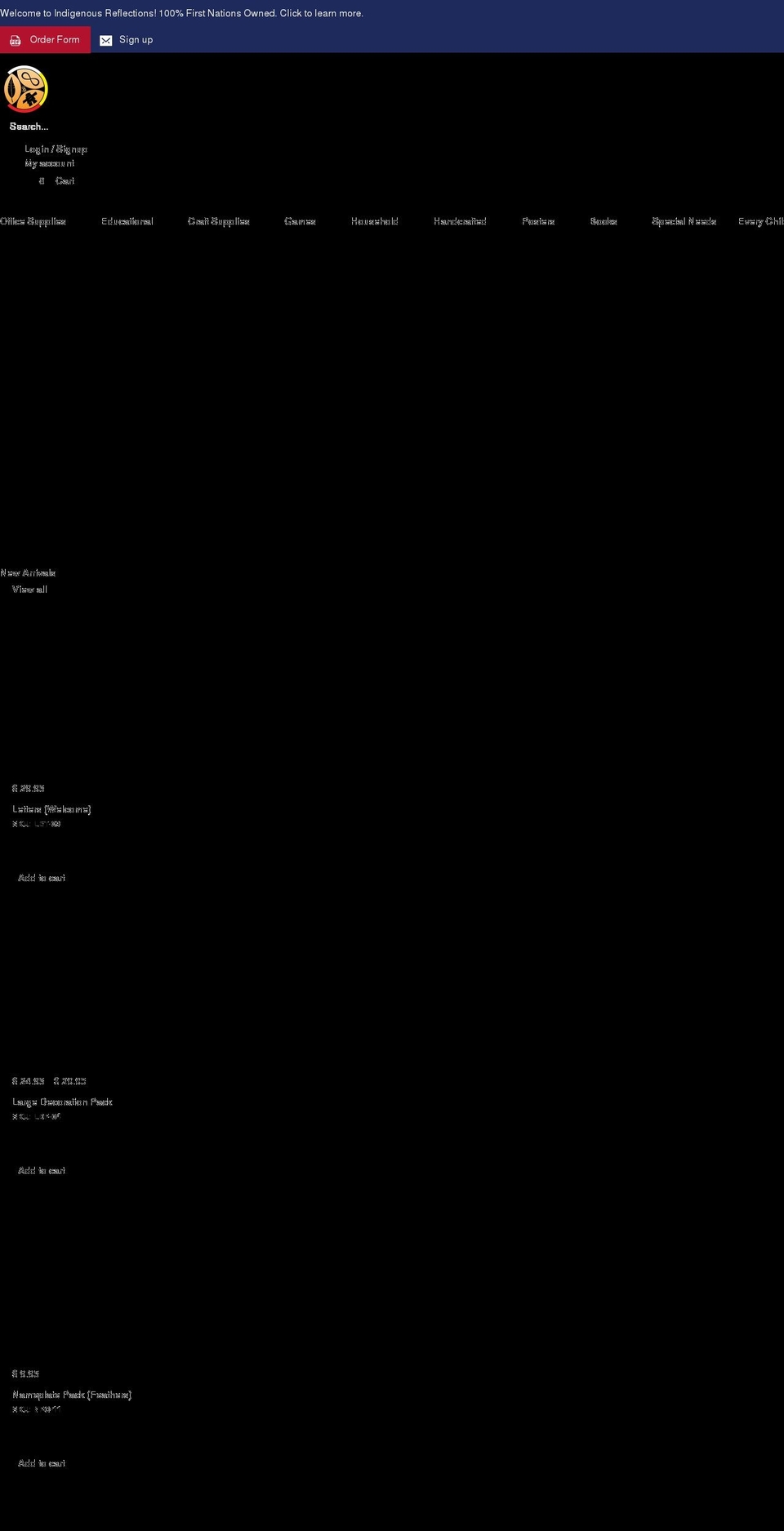 indigenousreflections.com shopify website screenshot