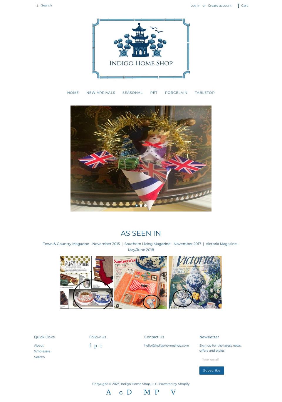 indigo-home-shop.myshopify.com shopify website screenshot