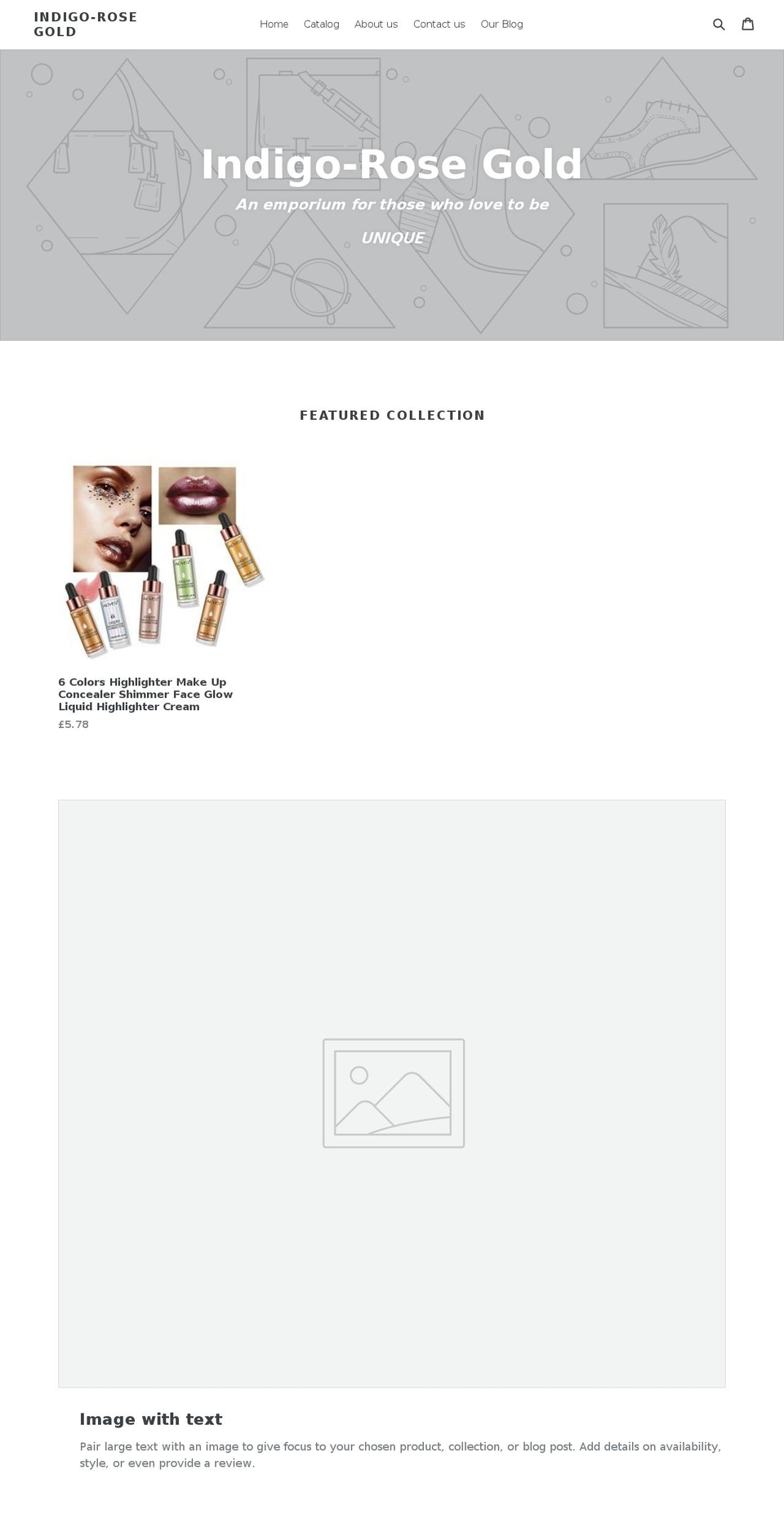 indigo-rose.com — Shopify storefront screenshot