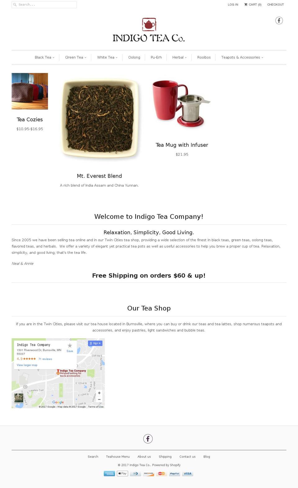 indigo-tea.com shopify website screenshot