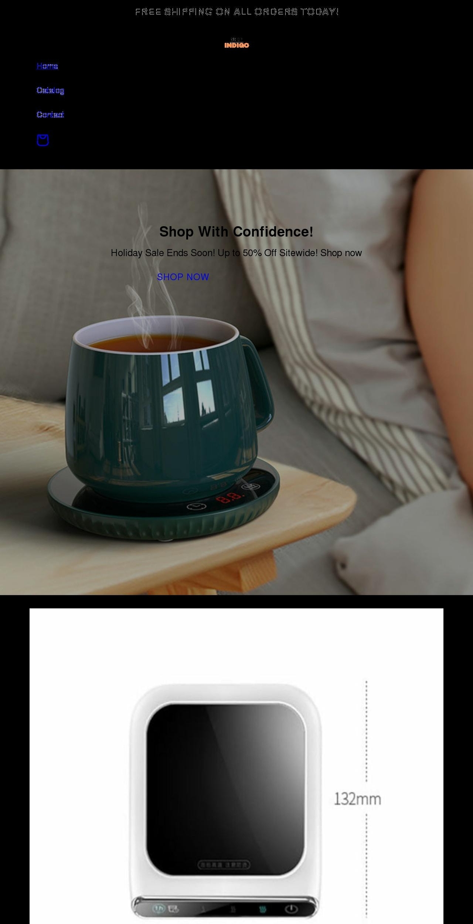 indigo123.com shopify website screenshot