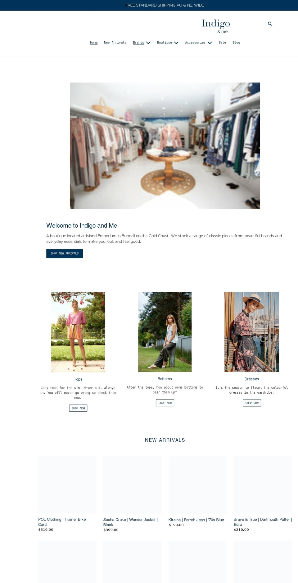 indigoandme.com.au shopify website screenshot