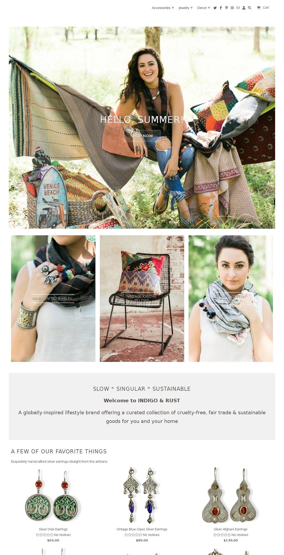 indigoandrust.com shopify website screenshot