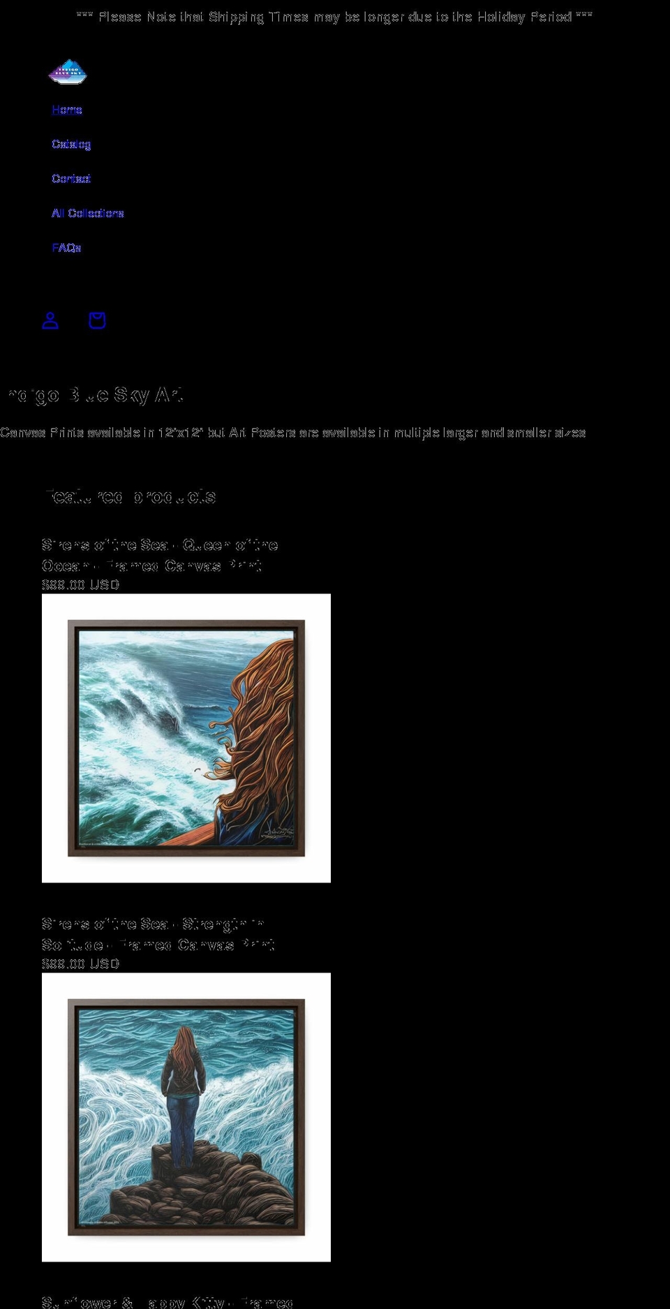 indigobluesky.com shopify website screenshot