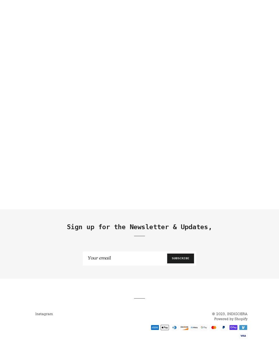 indigoera.net shopify website screenshot