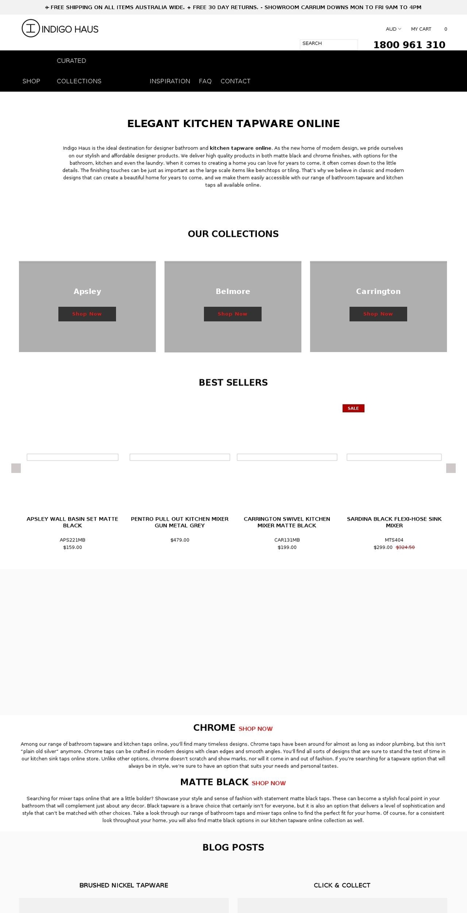 indigohaus.com.au shopify website screenshot