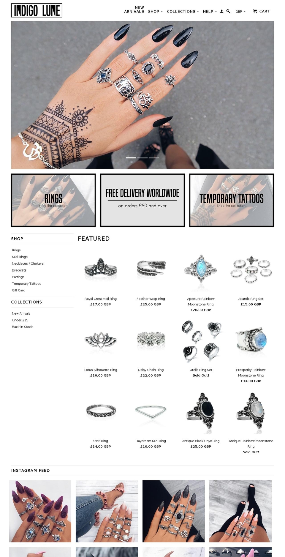 indigolune.com shopify website screenshot
