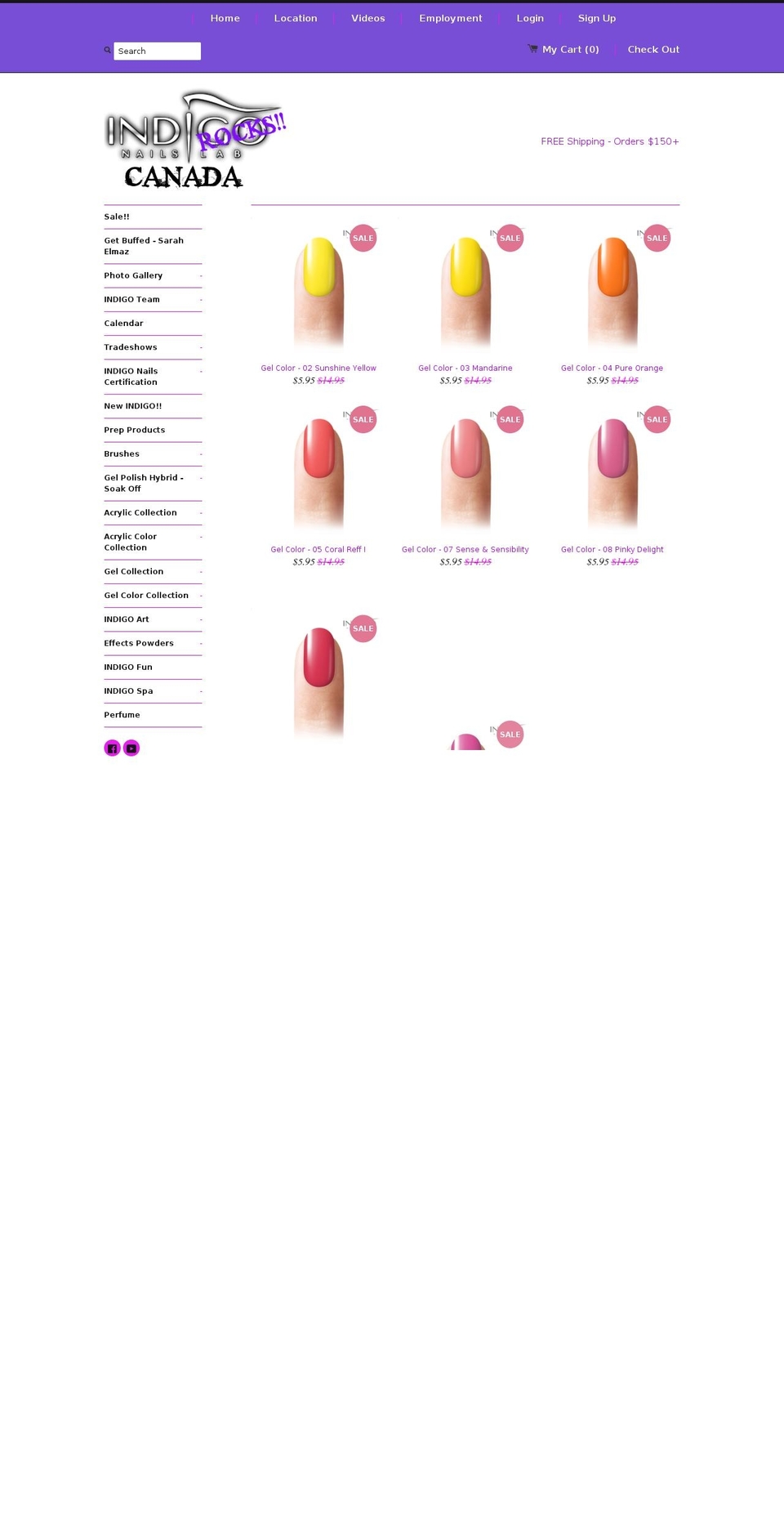 indigonails-canada.com shopify website screenshot