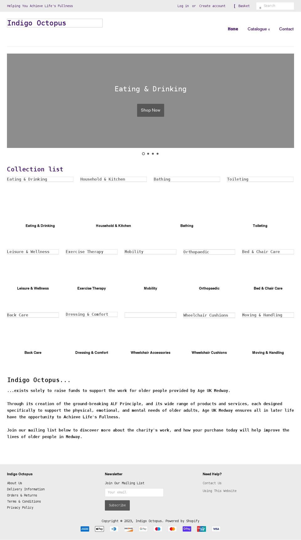 indigooctopus.co.uk shopify website screenshot